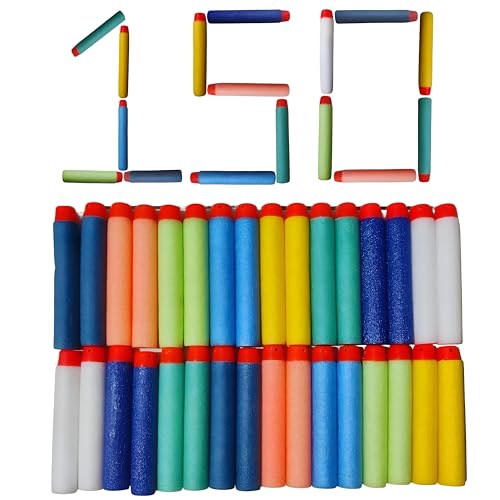 Image of VERAT Hollow Out Soft Foam Refill Darts for N-Strike Elite Series Blasters Soft Foam Refill Darts for Nerf N-Strike Elite Hollow Safe & Durable Darts Premium Foam Bullet (Multicolor, Pack of 150)
