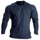 CANDE Statement Shirt Mens Fitness Manga Larga Running Camiseta Hombres Muscle Athletic Gym Compression Ropa Hombres Camiseta, azul, L