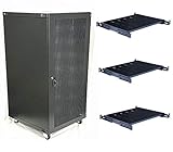 RAISING ELECTRONICS 22U Wall Mount Network Server Cabinet Rack Enclosure Ventilated Door Lock 22.75inch Depth with Fixed Shelves