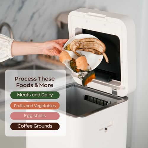 Reencle Gravity Electric Composter - 22L Kitchen Composter– Decomposes 3.3 lbs Daily, Odorless & Quiet Indoor Composting, Rapid Decomposition with All-New Compost Starter 2.0 + Booster Pack (Silver) - Thumbnail 6