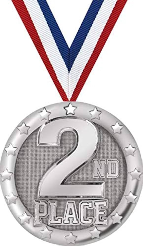 Amazon | 2位メダル - 2インチ シルバー プレイスメダル
