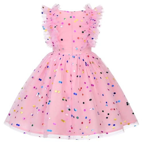 JerrisApparel Flower Girls Tutu Party Dress Dots Princess Dress Birthday Outfit2