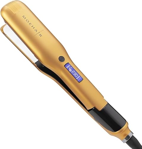 MOEHAIR Professional Titanium Ionic Flat Iron Hair Straightener for Straightening, Waving, Curling, & Flip | 1.5" Ceramic Floating Plates | Adjustable Temperature | Auto Shut Off | for All Hair Types -  641243926179