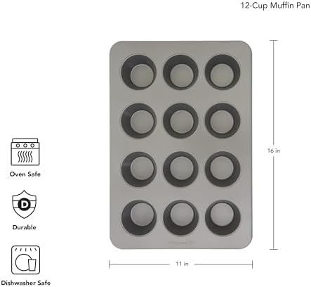 KitchenAid 12-Cup Nonstick Aluminized Steel Muffin Pan, Contour Silver - Thumbnail 3