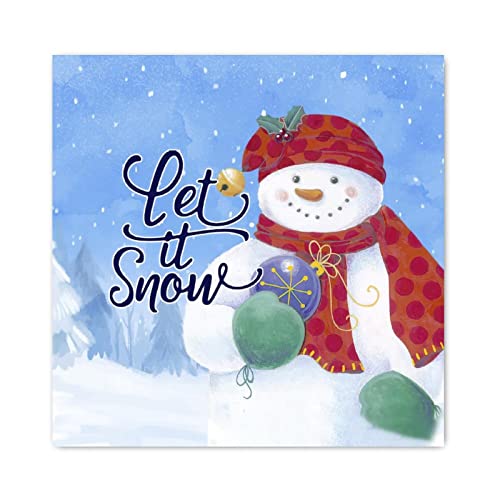 Plaque en bois Let It Snow design de qualité pour chambre et salon - 3