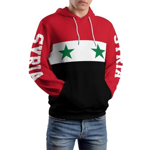 Sweat à capuche drapeau syrien pour homme avec poche