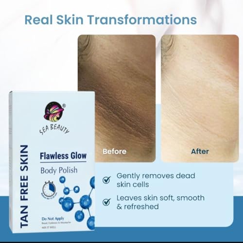 Image of Tan Polish for Face & Body Cream | Skin Brightening & Glow Polish for Smooth Soft Skin | Hydrating Exfoliating Formula for Uneven Skin Tone | Suitable for All Skin Types