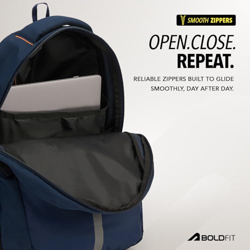 Image of Boldfit Laptop Backpack for Men & Women Premium Stylish Bags Ideal College Bag, Office Backpack & Travel Bag Water-Resistant with Bottle Holder