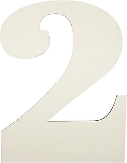 12 Inch Large Unfinished Wood Number, Paintable Unfinished Blank Wooden Numbers Board Unfinished Wood Slices for Birthday Wedding Graduate Party Wall Hang Decor - 2