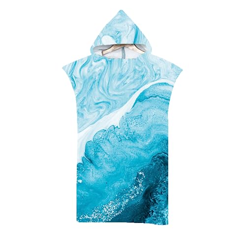 LOMTRATS Poncho de surf de secado rápido, toalla envolvente, albornoz, sudadera con capucha para adultos, hombres, mujeres o familias, microfibra, natación, playa, surf, buceo, baño en casa