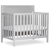 Dream On Me Bellport 4-in-1 Convertible Mini Baby Crib, Compact Design in Pebble Grey, GreenGuard Gold & BSA, Non-Toxic, Sustainable Pinewood, Converts to Mini Daybed & Twin Bed, 1″ Mattress Pad