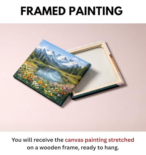 Image of Kunj Cart Kalpavriksha Tree Painting | 8+ DESIGNS | Kalpvriksh Tree Wall Painting | Lucky Tree Wall Art For Living Room, Bedroom and Office Decor | Canvas Painting for Wall Decoration (Design - D, 12x12 Inch, Framed)