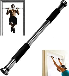 GadgetZone® Adjustable Chin Up Pull Up Bar For Door Frames Extendable Workout Equipment Strong Durable Doorway Training Abs Upper Body Fitness Training Strength Door Gym