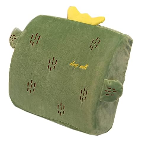 Tingting's Dream Cute Memory Cotton Lumbar Back Cushion Waist Support Pillow Office Chair Rest Cushion for Chairs Car (Cactus, 32×35cm) Cover