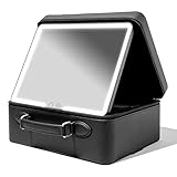 Vanity Planet Baia Black LED Lighted Travel Makeup Bag With Customized Storage