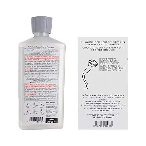 Premium Penguin Lampe Berger Orange Cinnamon Fragrance Refill for Home Fragrance Oil Diffuser Bundle - 16.9 Fl Oz (500mL) - Comes with a Wick Burner and Lamp Instructions Postcard