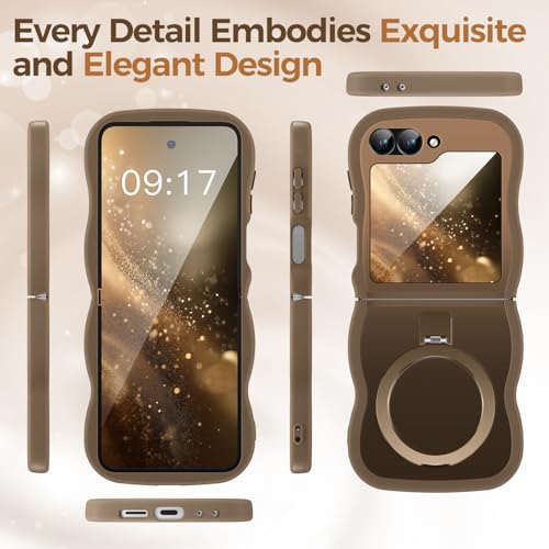 Image of Cute Wavy Magnetic Stand Case for Galaxy Z Flip 6 /5 Fit for MagSafe