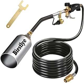 Propane Torch Weed Burner Kit, Blow Torch, Weed Torch High Output 500,000 BTU, Heavy Duty Flamethrower with Turbo Trigger and 9.8 FT Hose,for Roof Asphalt,Burning Weeds,planks,Melting Ice Snow
