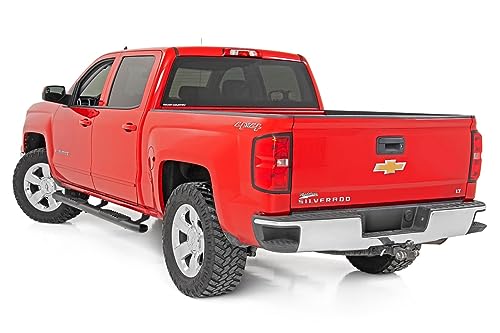 Rough Country Oval Nerf Steps for Chevy Silverado & GMC Sierra 1500/2500HD/3500HD (2007-2018) Crew Cab - OEM Style Rails with Built-in Side Steps - image 3