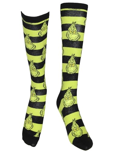 MJC Dr. Seuss How The Grinch Stole Christmas Socks pacote com 3 meias adultas cano médio design livr
