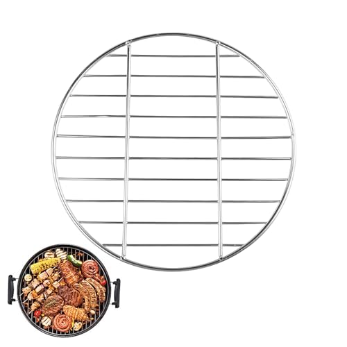 HSUYUN Grillrost Edelstahl Rund, Edelstahl Grill Gitter, Durchmesser 30 cm Grillgitter Rund, Robustes Grillroste Ersatz Kugelgrill, Silberfarben, für Camping, Picknick, Garten-Grillen