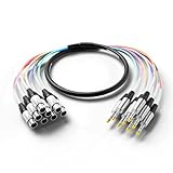 PRORECK 6ft Snake Cable, 8-Channel Shielded Audio Cable 1/4'' TRS to XLR Female, with Color-Marked Connectors for Professional Stage, Studio, and Live (PR-TRS/XLR-8 * 6F)