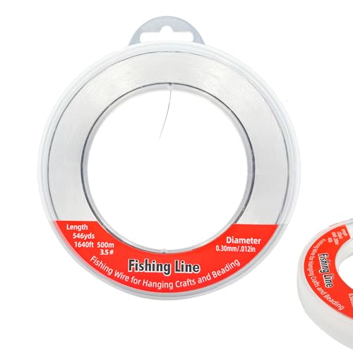 Image of Nylon Fishing Line, 0.45mm 985ft,Strong Clear Invisible Hanging Wire for Crafts Beading, Decorative Pictures, Stringing Lights