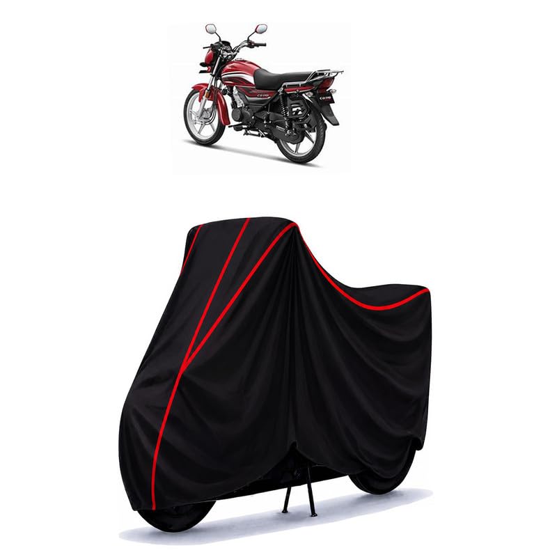 Image of CD 110 Dream Deluxe Water Resistant Bike Cover for All Motorcycles & Rain | Heavy Duty Taffeta Fabric | UV Protection, Dustproof, Scratchproof | All Weather Two Wheeler Body Cover with Elastic Bottom