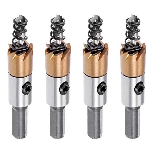 sourcingmap 4 Pcs 13mm HSS Drill Bit Hole Saw Stainless High Speed Steel Metal Alloy, 13x14mm