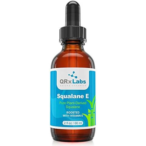 QRxLabs Pure Plant-Based Squalane Oil with Vitamin E (2 oz) - Organic ECOCERT/USDA Certified Squalane from Sugarcane - Moisturizer for Face, Body, Skin & Hair Cover