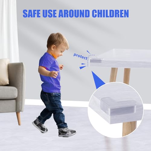 Image of 18 Pack Corner Protectors Baby Proof Corners and Edges Protector, Extra Large Clear Table Corner Protectors for Baby Safety Guards Bumpers Cover Sharp Furniture, L Shape