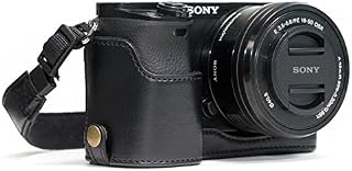 MegaGear Ever Ready Leather Camera Half Case compatible with Sony Alpha A6300, A6000