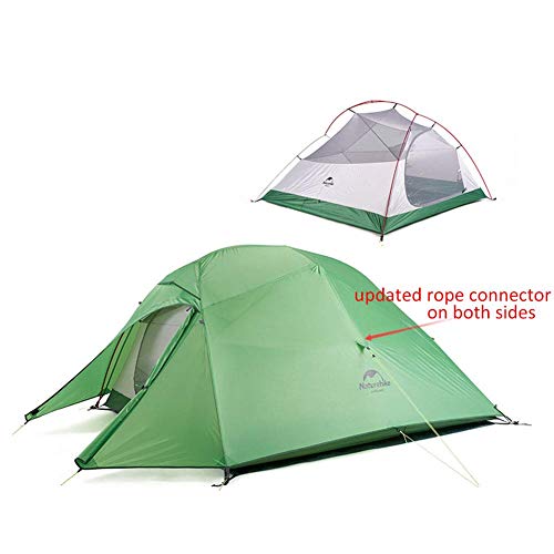 Naturehike Cloud-up 3 Tienda de Campaña Ultraligera para 3 Personas - Tienda Impermeable de Doble Capa para Trekking, 4 Estaciones(Verde)