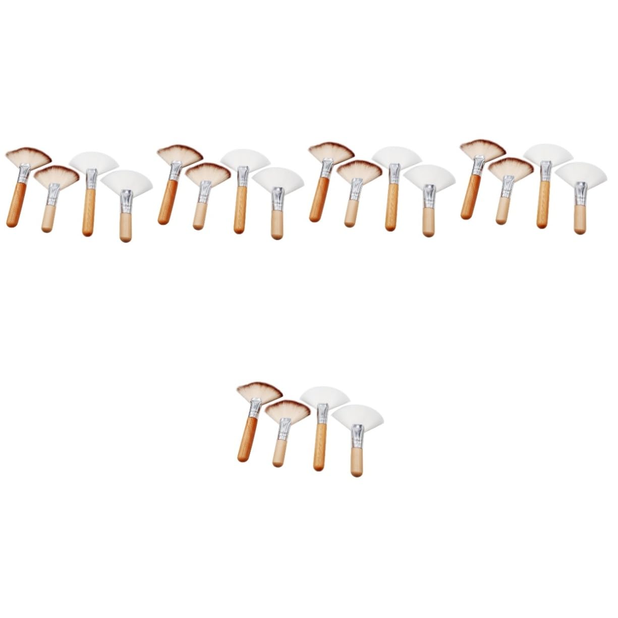 Beavorty Set Di 5 Pennelli Per Il Viso Con Manico Corto Set Di Pennelli Per Il Trucco in Nylon Morbido Per Sfumare Lucidare E Fissare Per Donne Ragazze E Signore 4 Pezzi*5