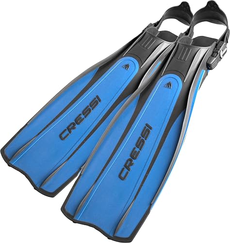 Cressi Pro Light Adjustable Open Heel Fins, Blue, S/M [Duplicate]
