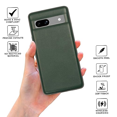 Image of SPRIG Compatible with Google Pixel 6A Premium PrimeLeatherMag (Magnetic) Premium Back Cover Drop Tested Shock Proof Mobile Case for Men, Women, Boys and Girls with Camera Protection (Dark Green)