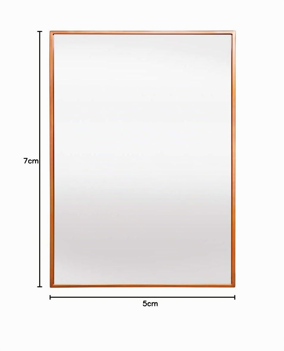 Specchio da Parete Grande in Metallo - 70 x 50cm - Metallo Placcato - Oro Rosa
