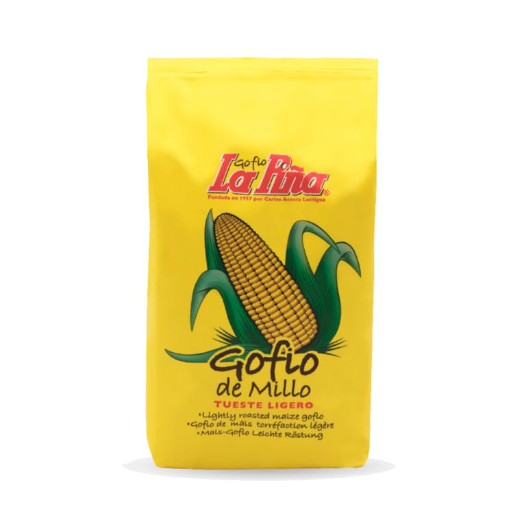 Gofio de Millo La Piña, Harina de Maíz Tostado1KG, Tueste Ligero, Rico en Fibra y Minerales