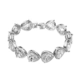 Ciieeo Pulsera Elegante de Circonita y Platino, Cómoda al Tacto, Diseño Brillante y Decorativo para Cumpleaños, Viajes y Fiestas, Obsequio Adecuado para Parejas y Amigas