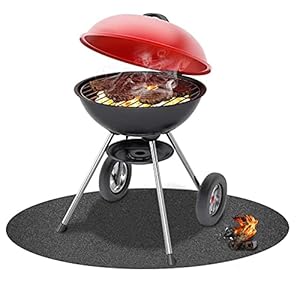 Barbecue vlamvertragende matten, olie-absorberende matten, herbruikbare, wasbare cirkelvormige vloermatten om decks…
