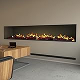WANDEINBAU - Der wall fire electronic ist ein Kamin-Einsatz zum direkten Einbau in Mauerwerk/ Trockenbau. Wohnzimmer Dekoration mit Feuereffekt und Ersatzteil-Garantie. Made inGermany.