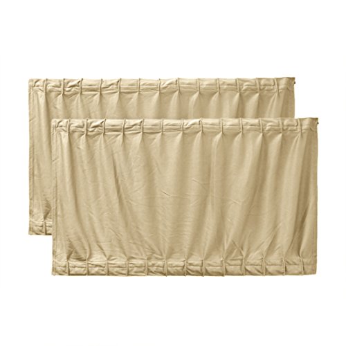 uxcell 2 Pcs 70x39cm Beige Car Window Sunshade Visor