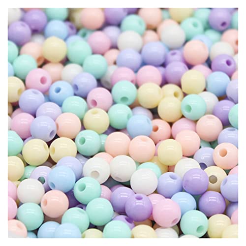 BOSAIYA EA01 200 stücke 6mm süßigkeiten Farbe acryl runde Kugel Spacer perlen für schmuck Machen DIY schmuck zubehör für Handarbeit TL0507