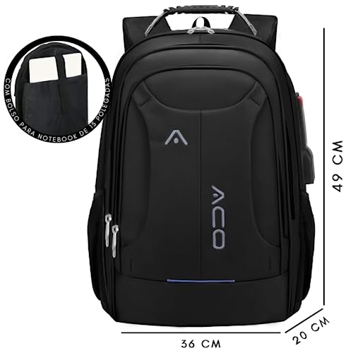 Mochila Bolsa Masculina Feminina Notebook Reforçada Anti Furto Semi Impermeável Escolar Faculdade Tr