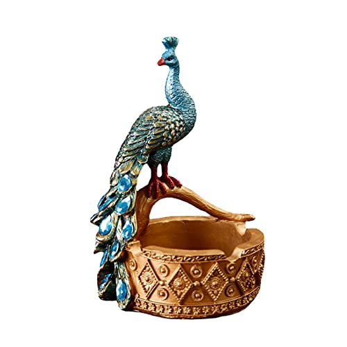 Valink Aschenbecher aus Kunstharz, Pfau, Modellieraschenbecher, kreatives Kunsthandwerk, Ornament, Heim- und Bürodekoration Cover