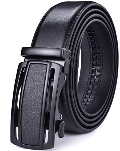 Image of Beltox Men Leather Belt w Slide Ratchet Interchangeable Buckle
