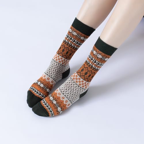 Yoga Pilates Socks with Grips for Women Knit Patterned Non Slip Cushioned Crew Socks for Barre Ballet Dance3
