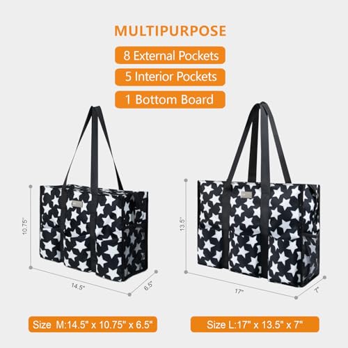 Image of TOPDesign Utility Water Resistant Tote Bag with 13 Pockets, Top Zipper Closure & Thick Bottom Support, for Working Women