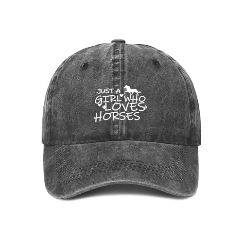 Image of Just Girl Who Loves Horse Hat Baseball Cap for Women Adjustable Trendy Hats Cotton