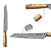 Wakoli Oribu Damascus Meat Knife – Full Tang Kitchen Knife | 8-Inch Blade Made of 67-Layer Damascus Steel with VG10 Core – Ergonomic Olive Wood Handle in Elegant Gift Box